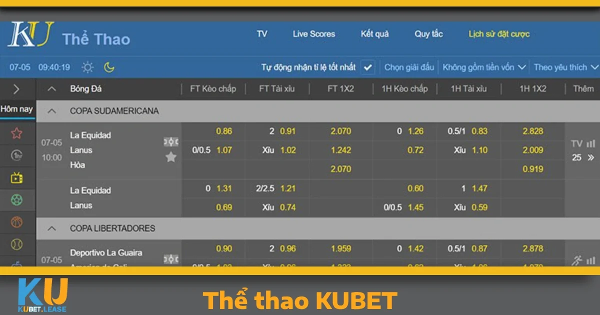 THỂ THAO 5 Hướng dẫn tham gia cá cược thể thao KUBET